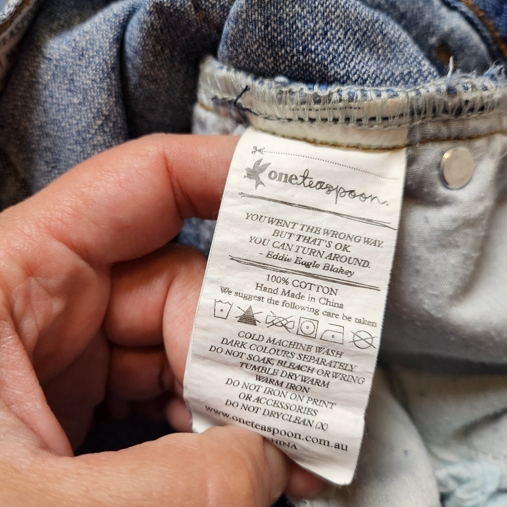 đ
șOne Teaspoon Awesome Baggies Distressed Boyfriend Jean Sz 26 - Picture 8 of 13